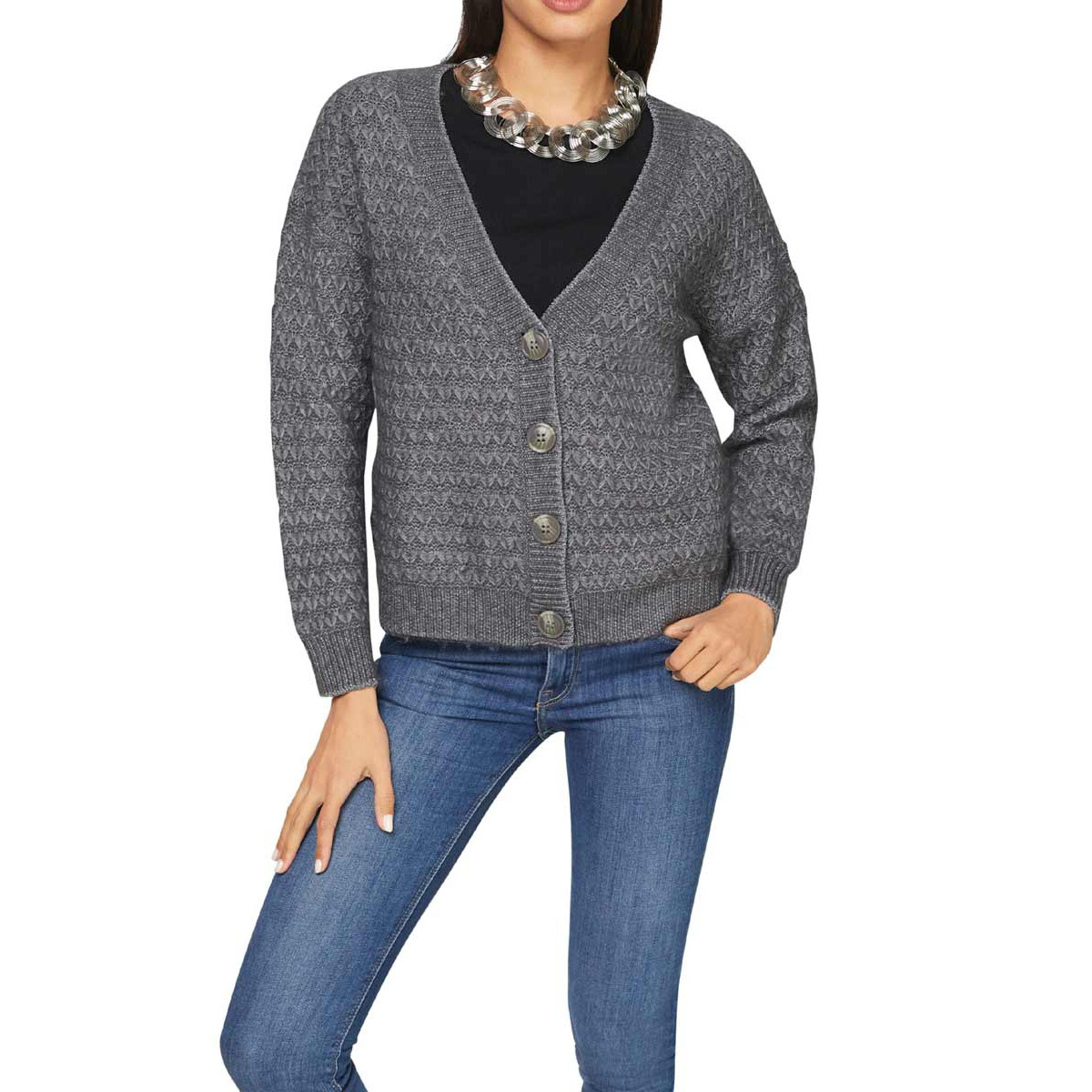 Cardigan anthrazit-meliert