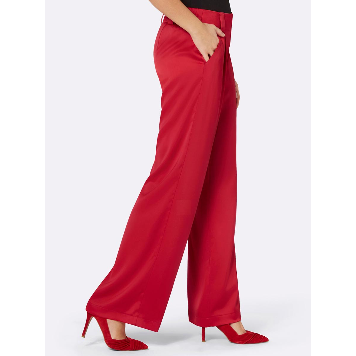 Satin-Abendhose rot