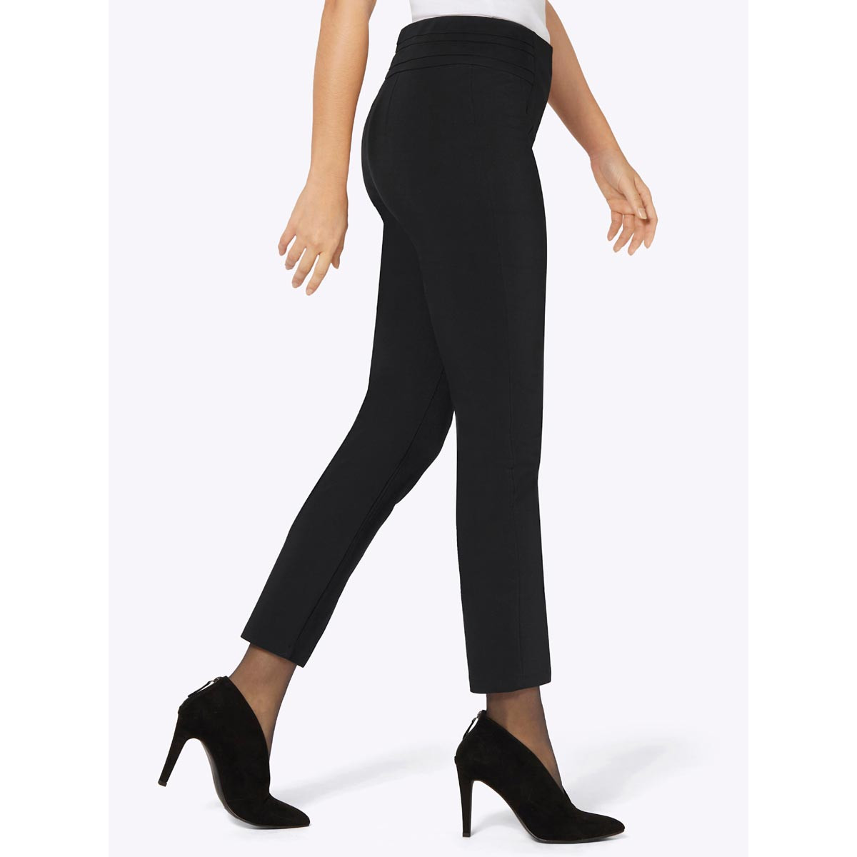 Stretchhose m.dekorativem Schlitz schwarz