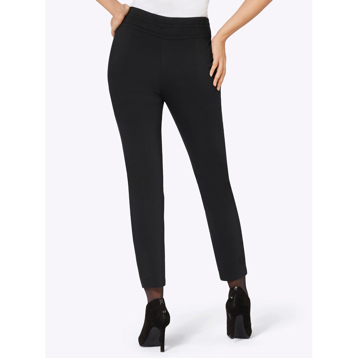 Stretchhose m.dekorativem Schlitz schwarz