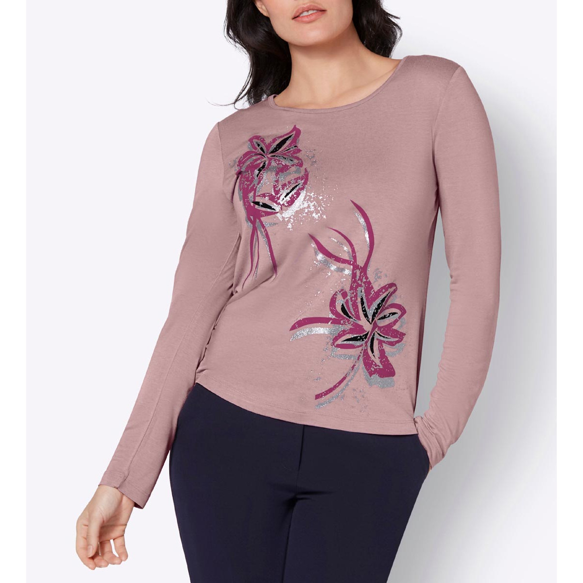 Jerseyshirt hortensie-bedruckt