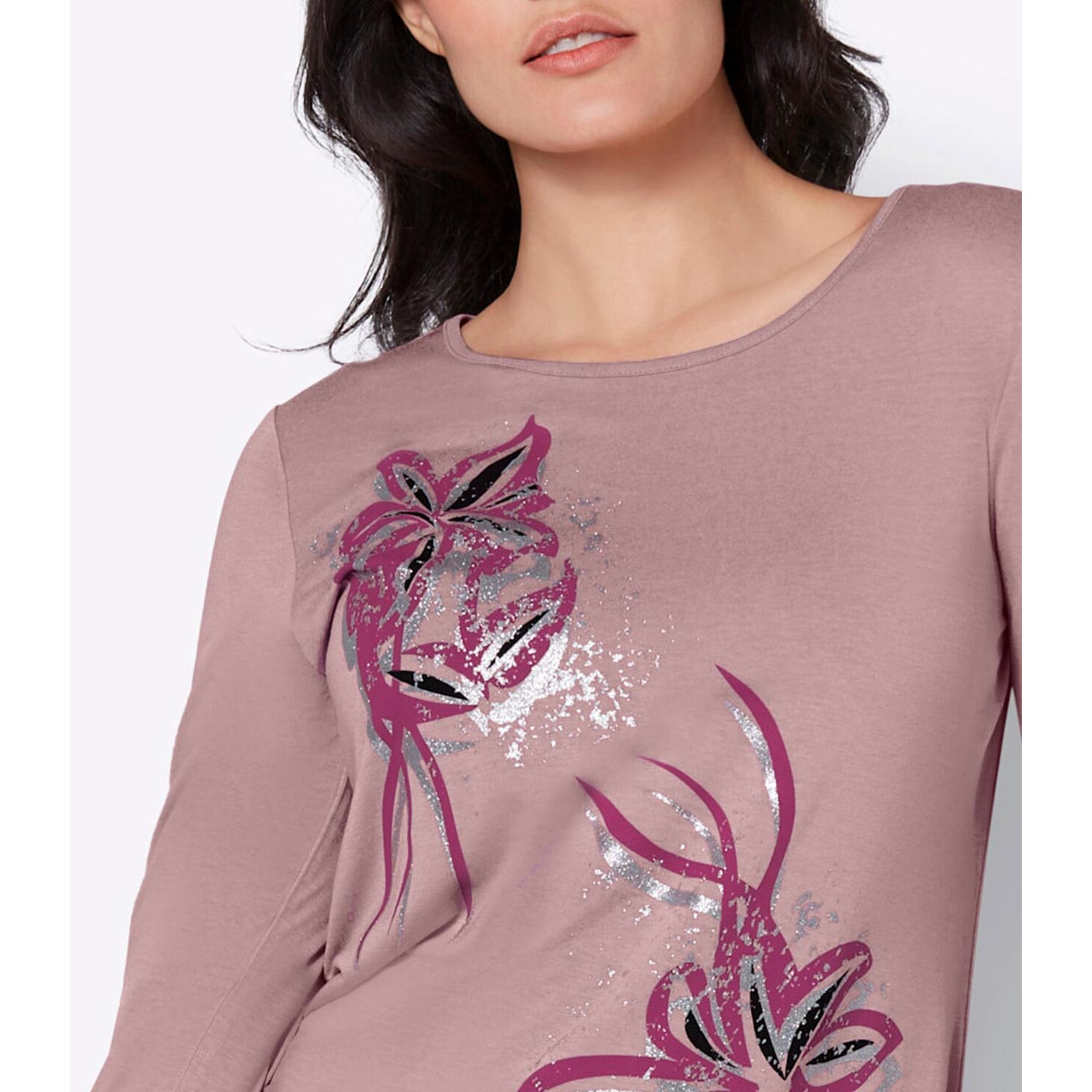 Jerseyshirt hortensie-bedruckt