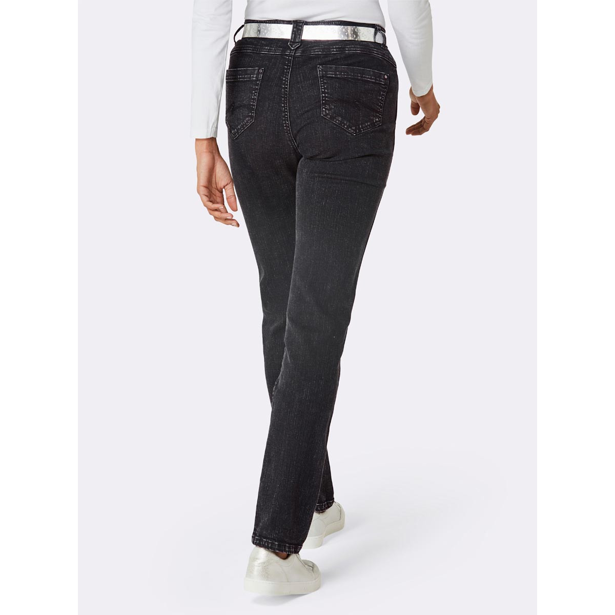 Baumwoll-Modal-Jeans black denim