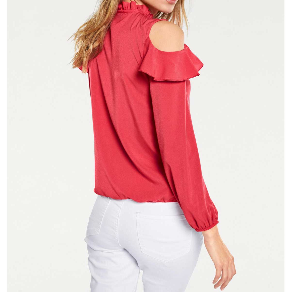 Bluse m. Cut-Outs koralle