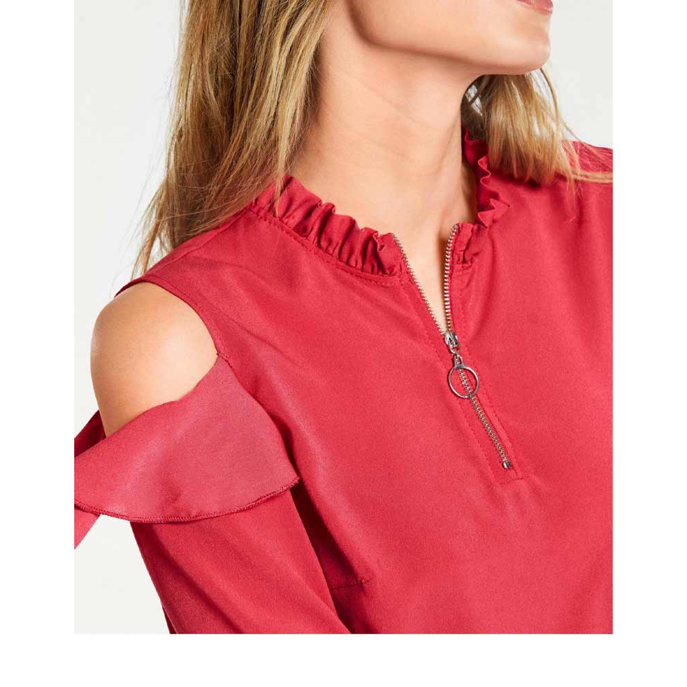 Bluse m. Cut-Outs koralle