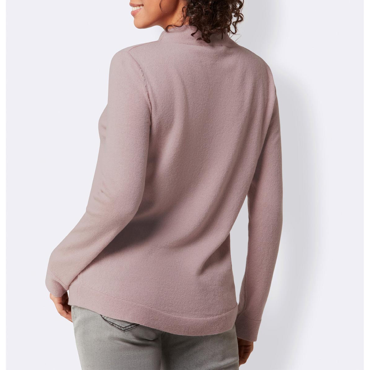 Kaschmirpullover mit Kelchkragen mauve
