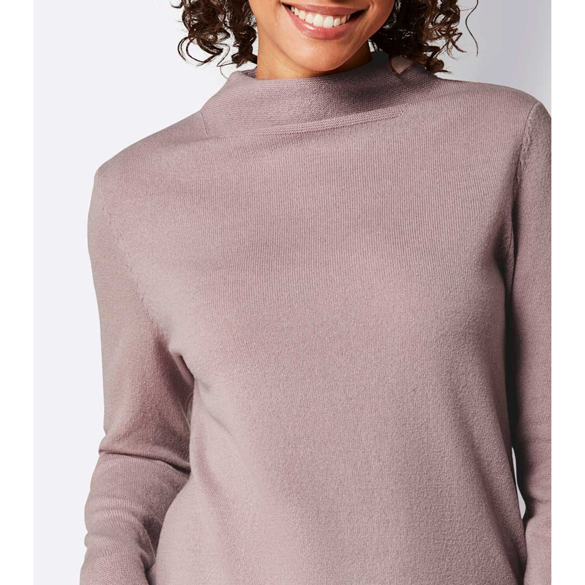 Kaschmirpullover mit Kelchkragen mauve