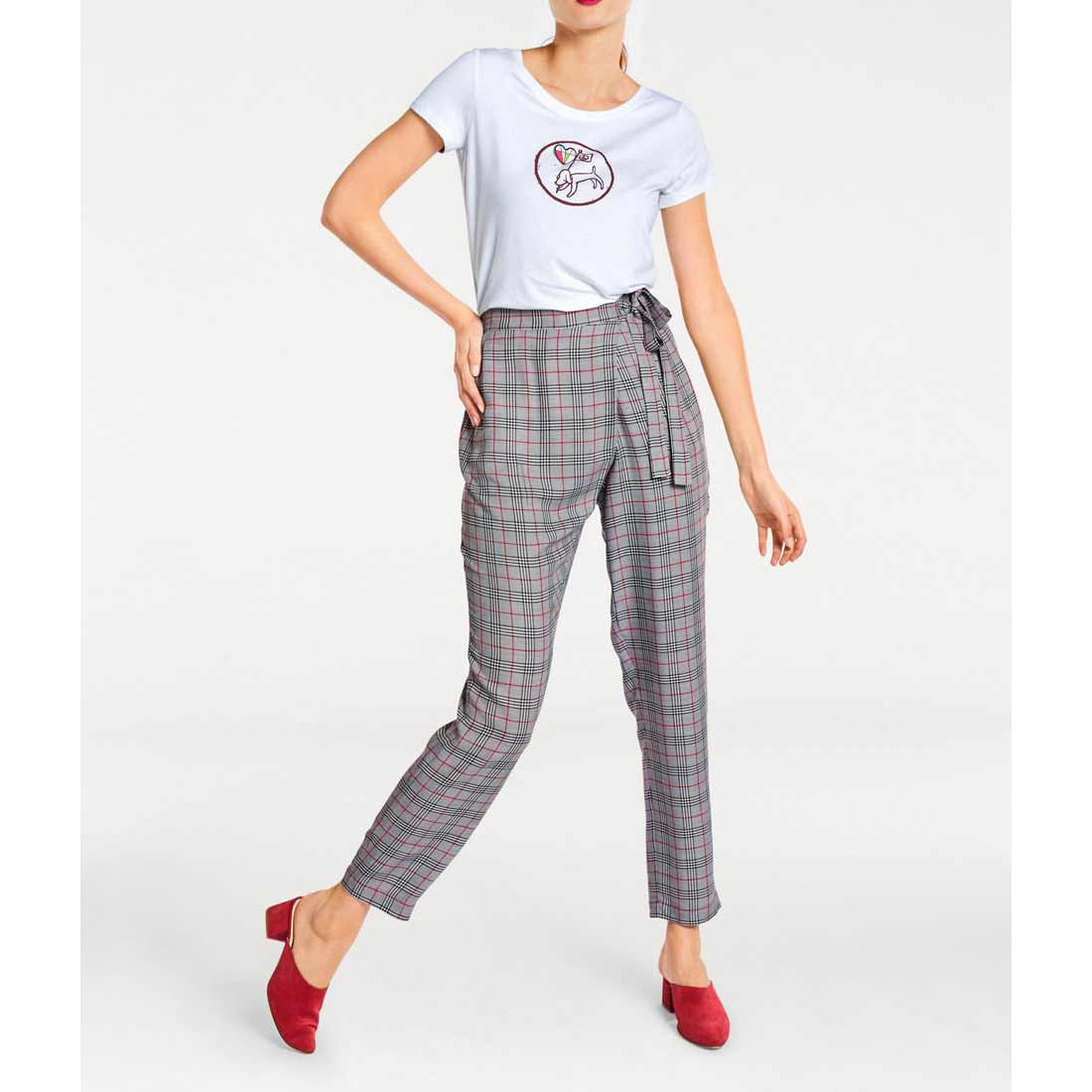 Designer-Karo-Hose bunt