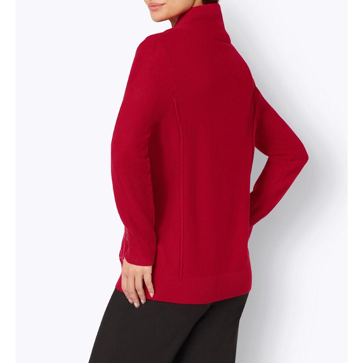 Pullover m.Glitzersteinchen-Schriftzug rot