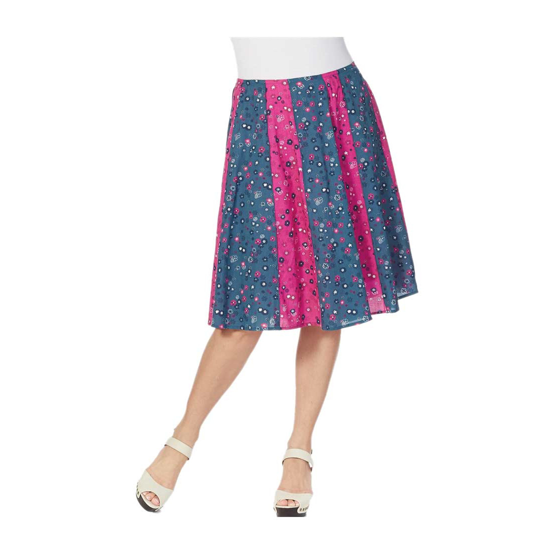 Druckrock pink-rauchblau