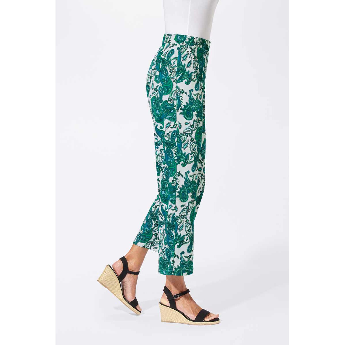 Druckhose weiß-grün