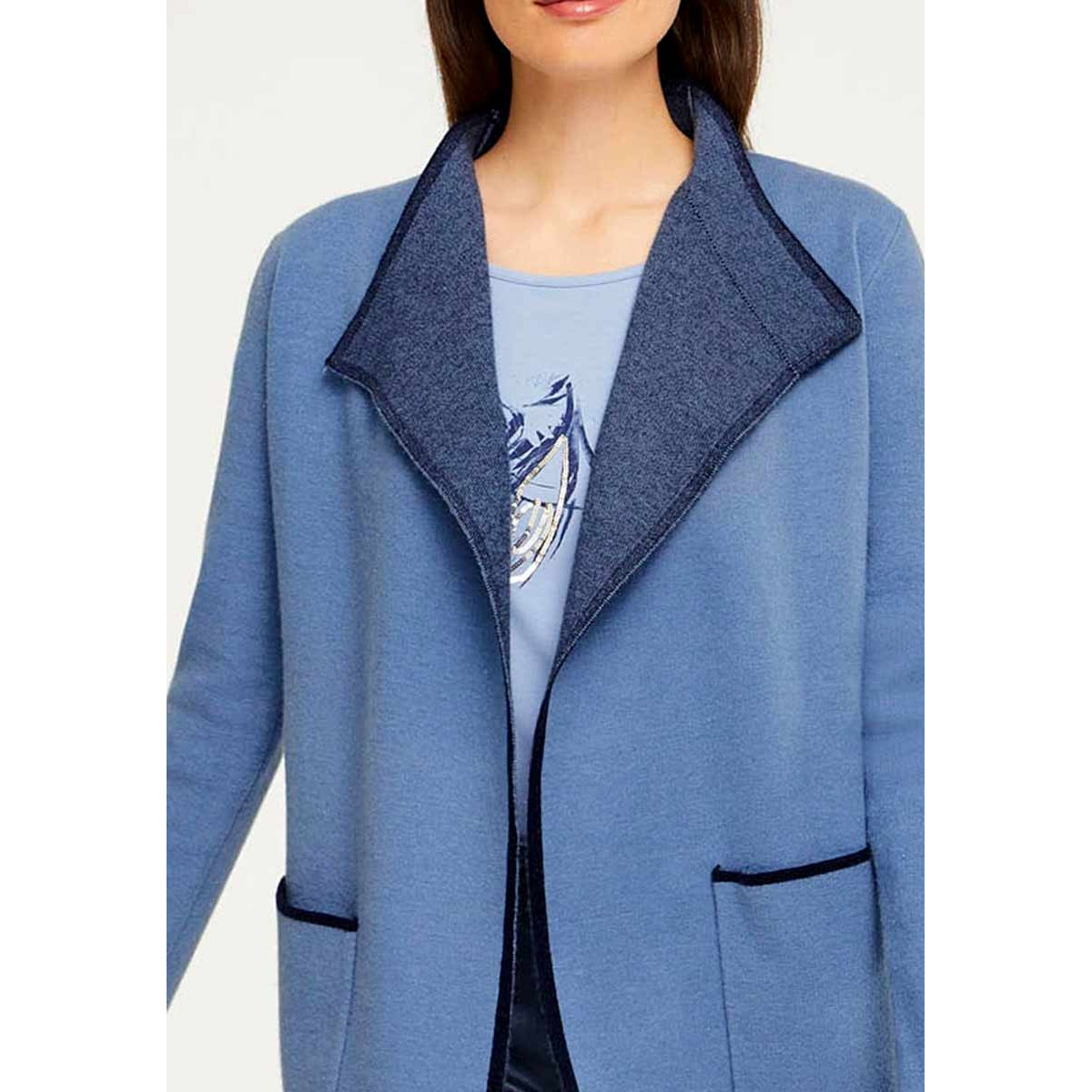 Designer-Doubleface-Strickjacke electricblue