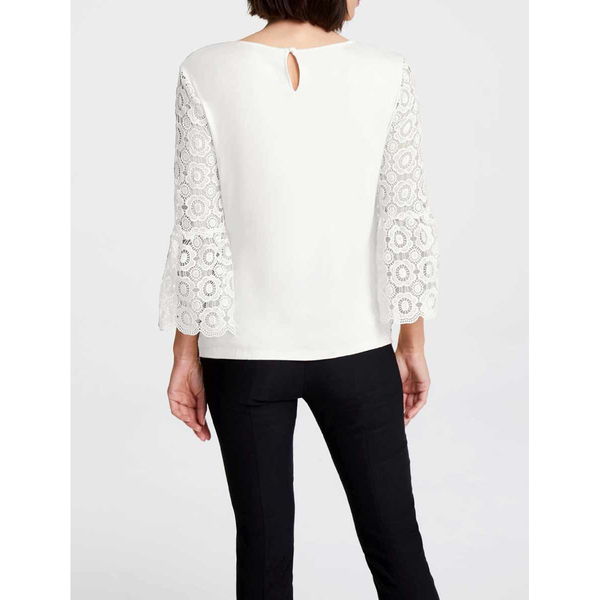 Designer-Spitzenshirt offwhite