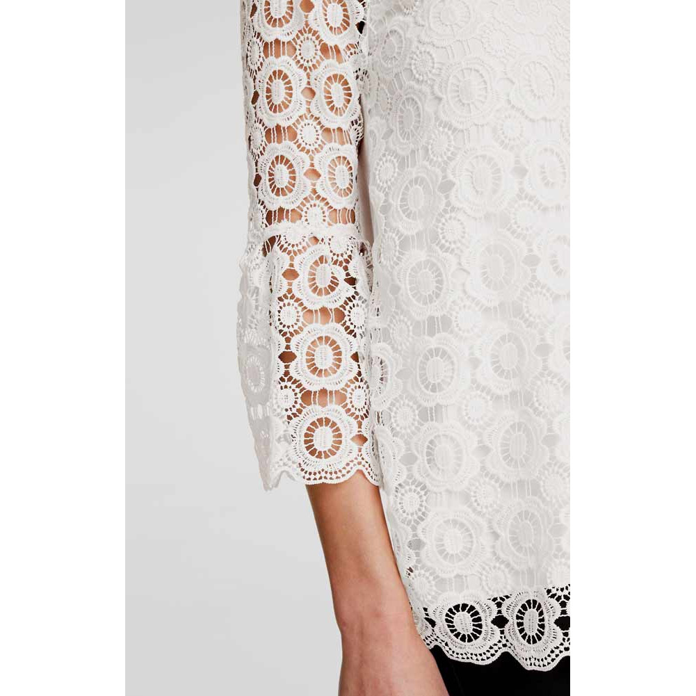 Designer-Spitzenshirt offwhite