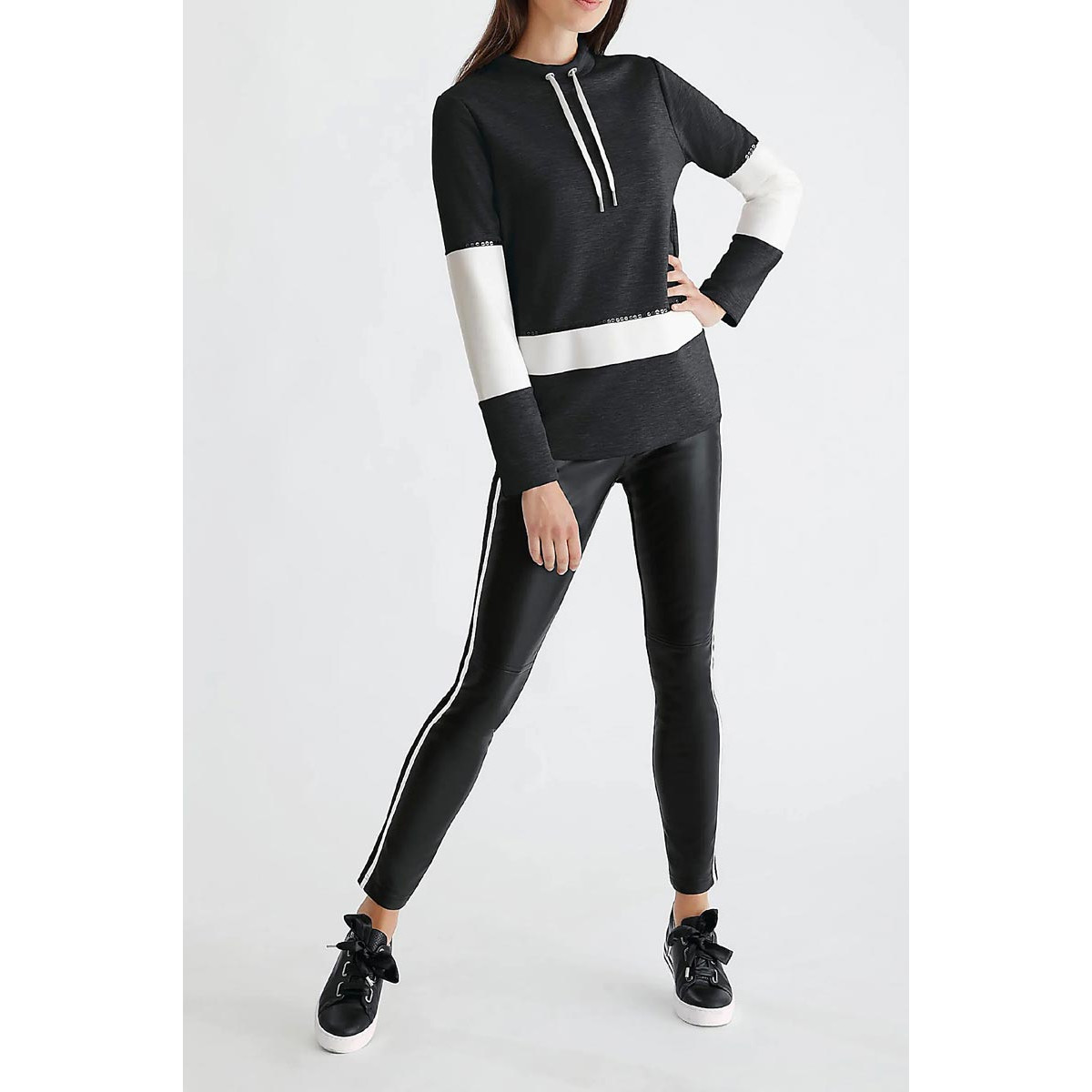 Designer-Sweatshirt schwarz-weiß