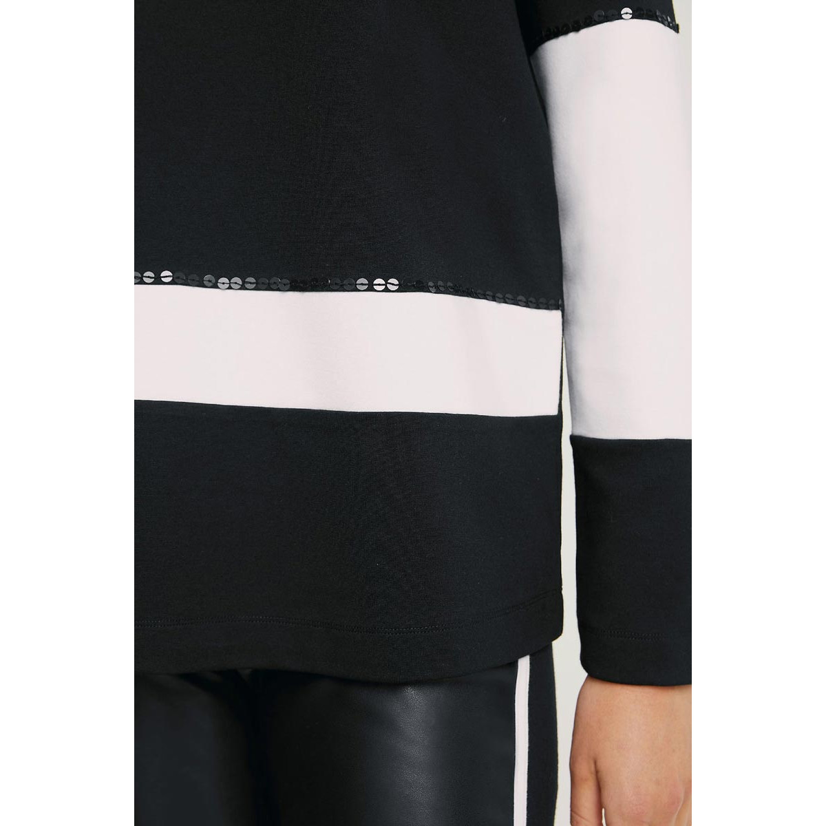 Designer-Sweatshirt schwarz-weiß