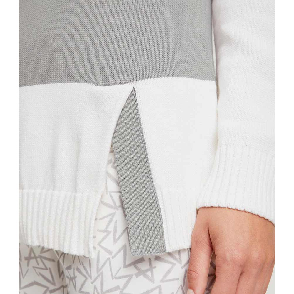 Designer-Pullover grau-ecru