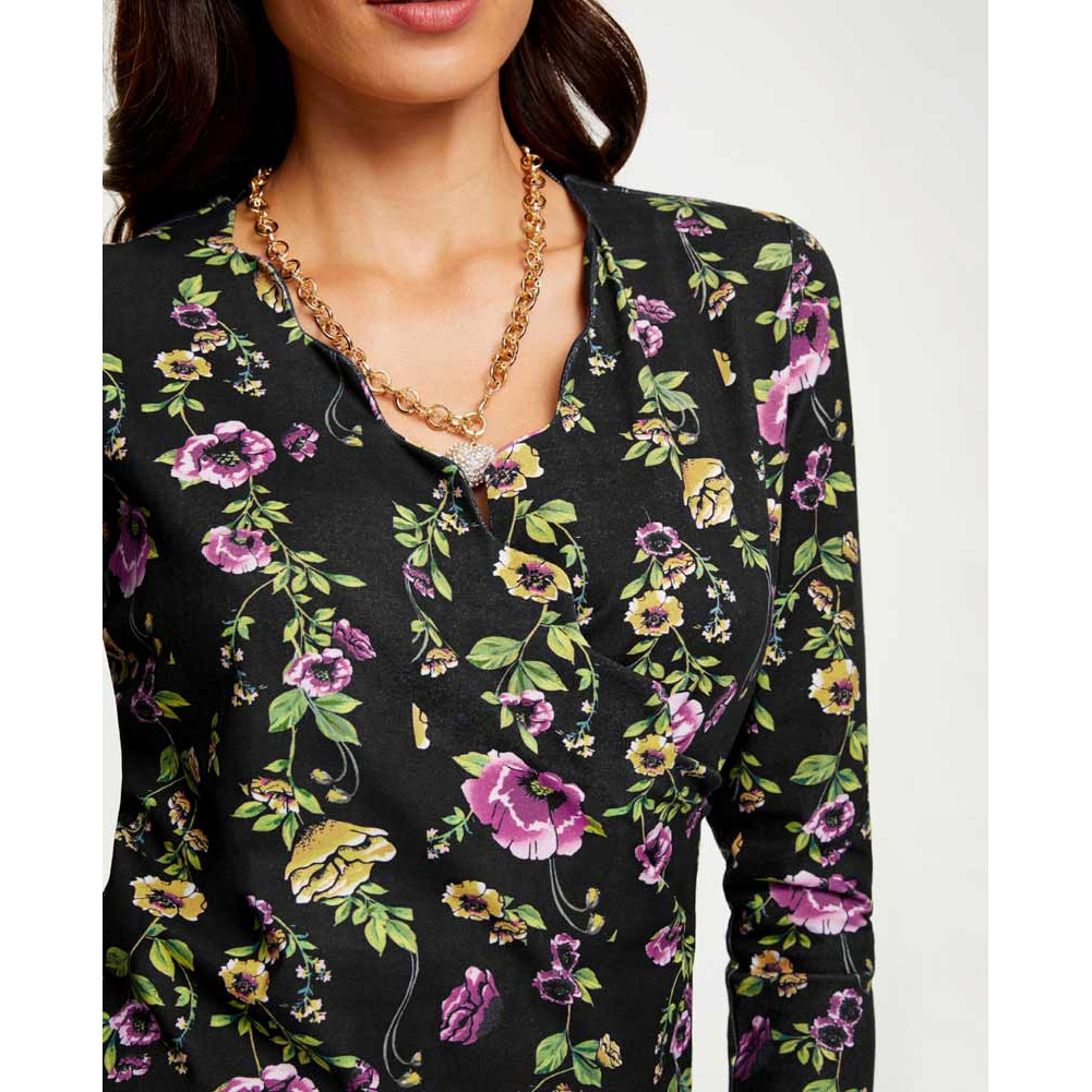 Designer-Druckshirt schwarz-bunt