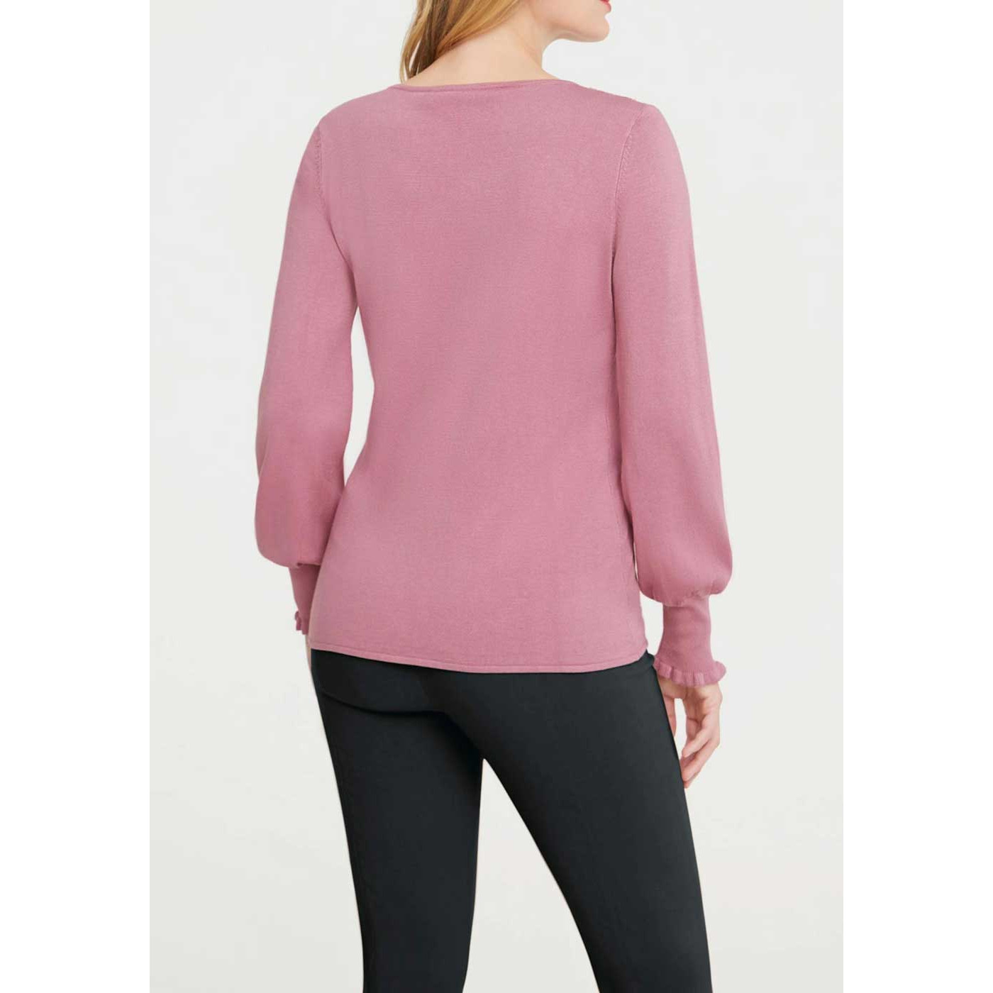 Designer-Pullover m. Spitze smokerose