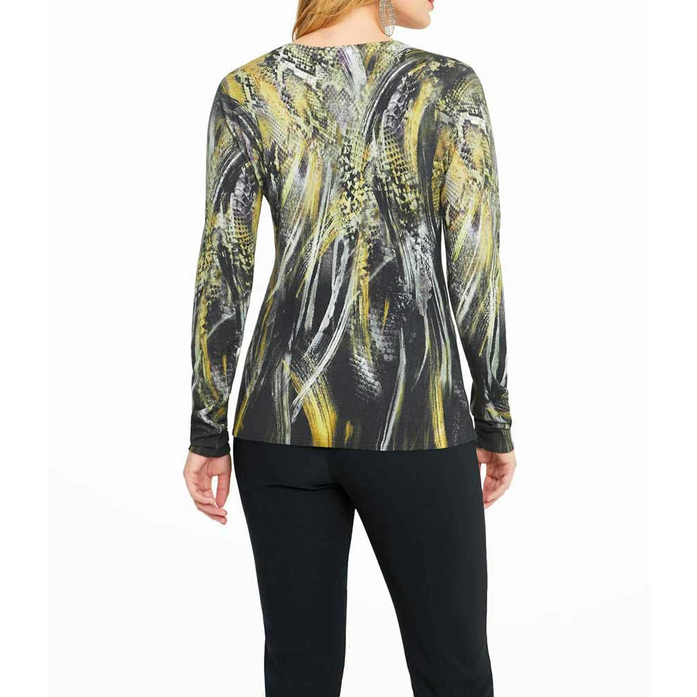 Designer-Strickjacke schwarz-limone