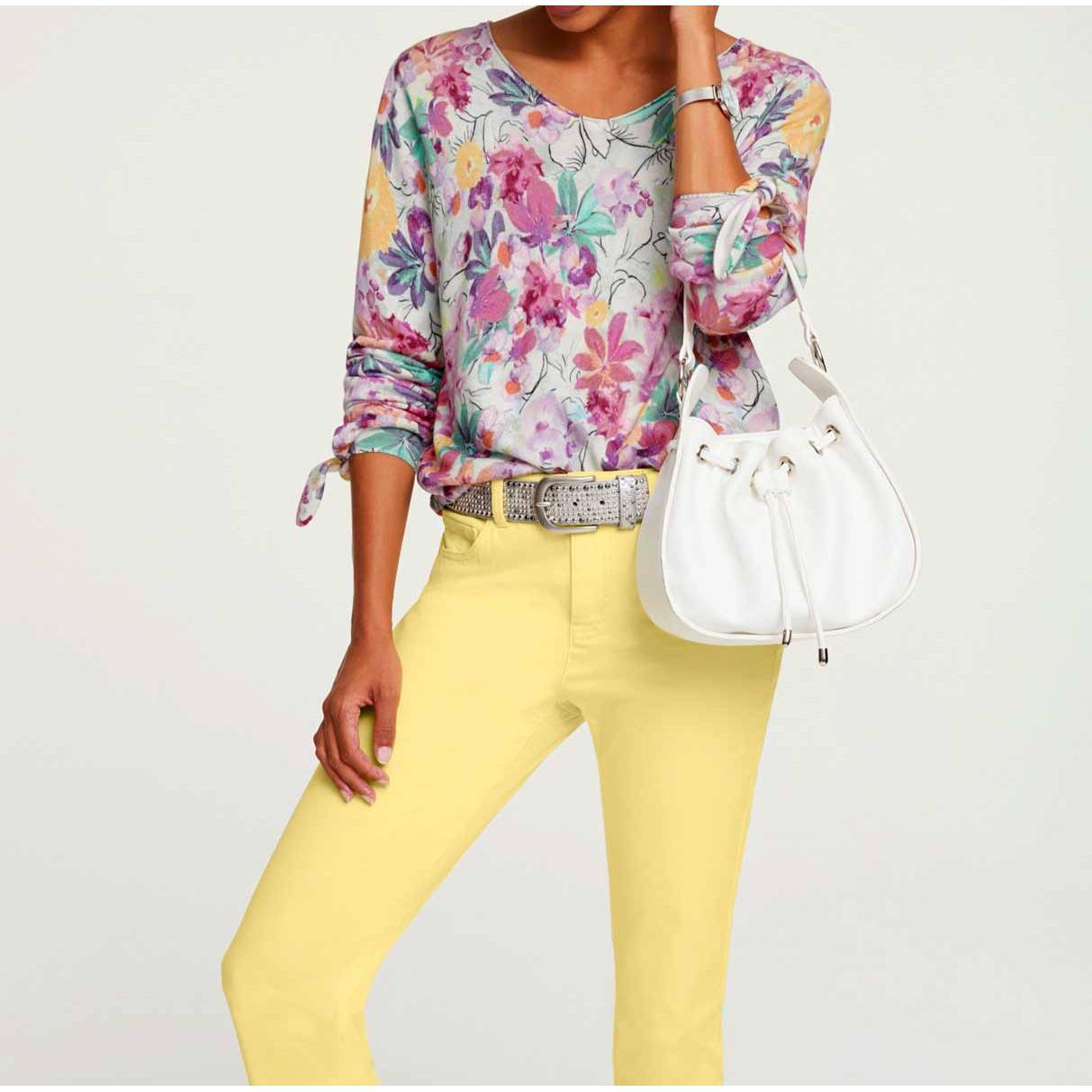 Sweater with floral print muticolour