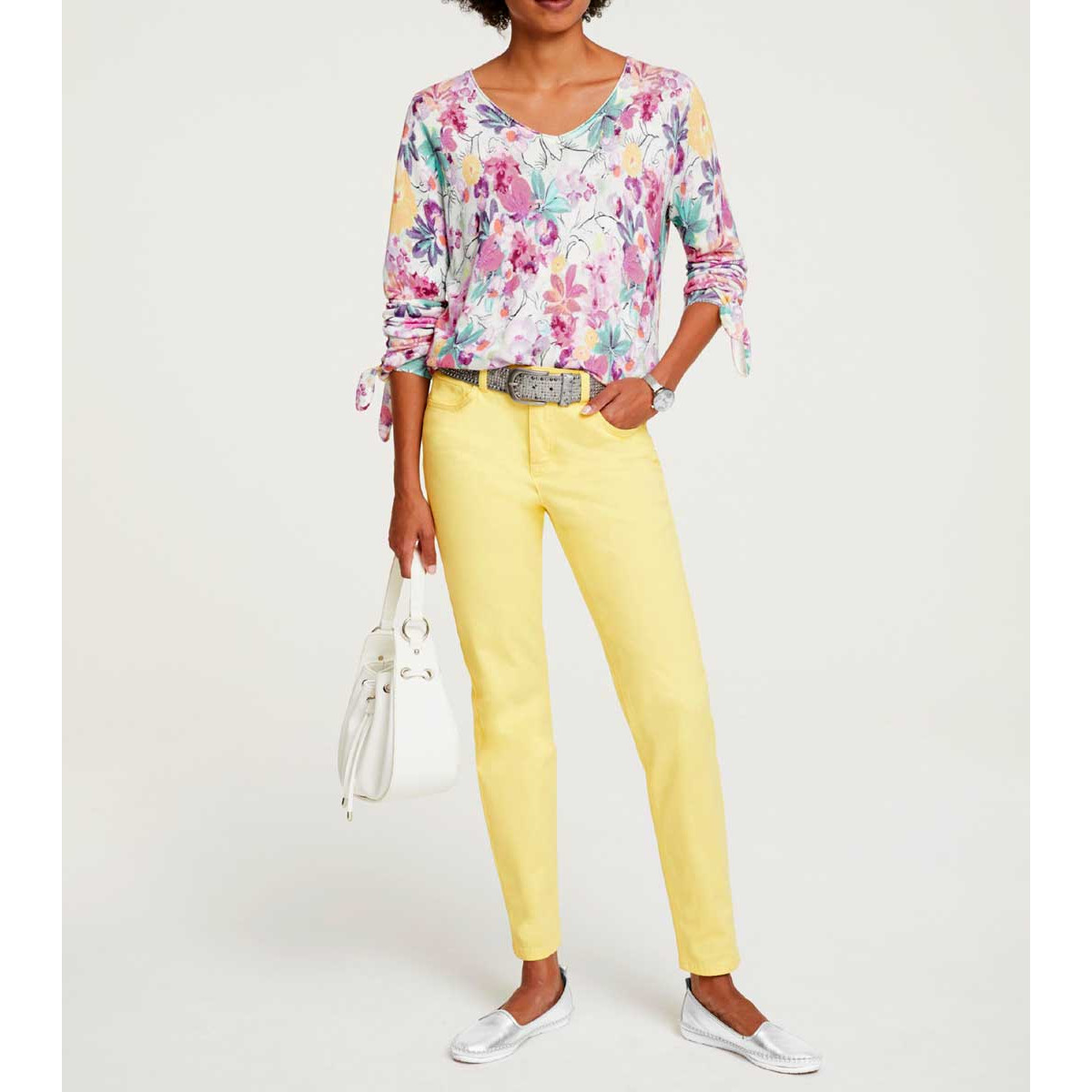 Sweater with floral print muticolour