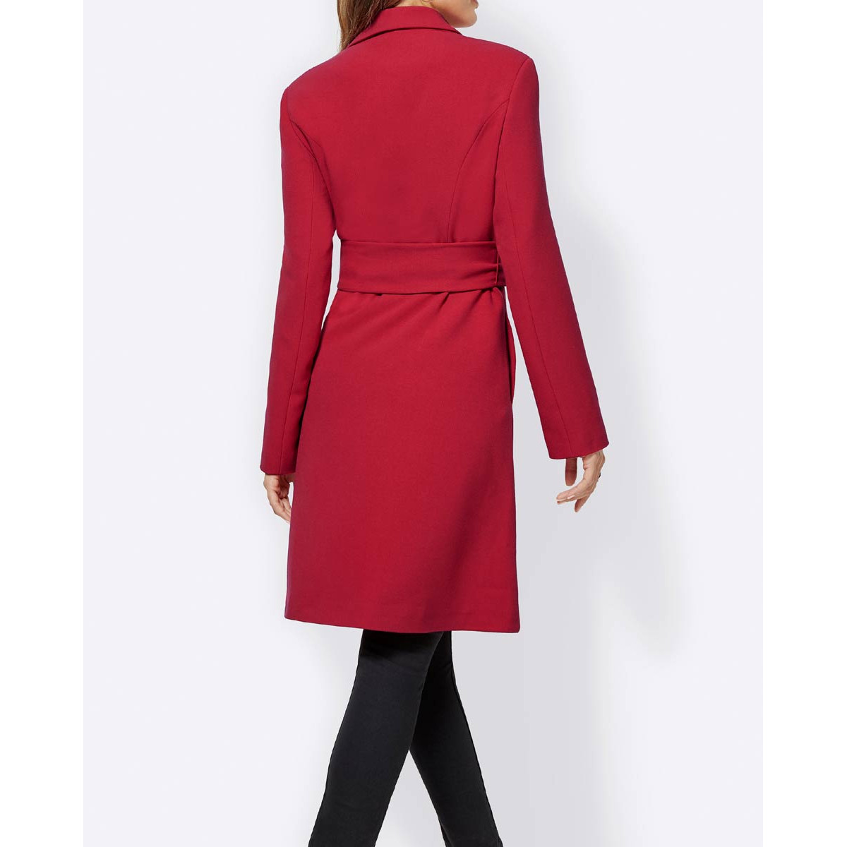 Mantel m. Volant rot
