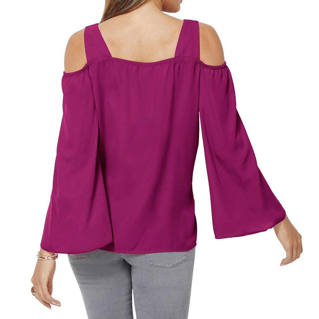 Bluse m. Cut-Outs fuchsia