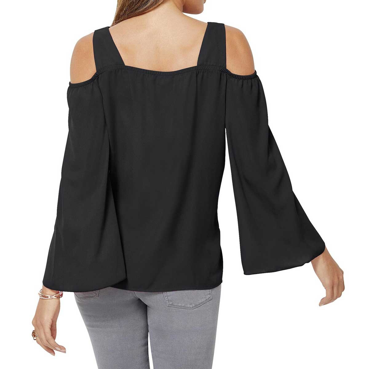 Bluse m. Cut-Outs schwarz