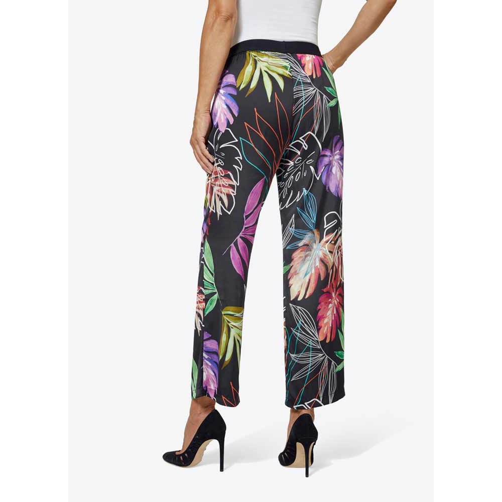 Satinhose schwarz-bunt