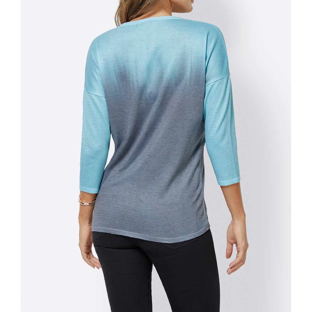 Feinstrickpullover blau-grau