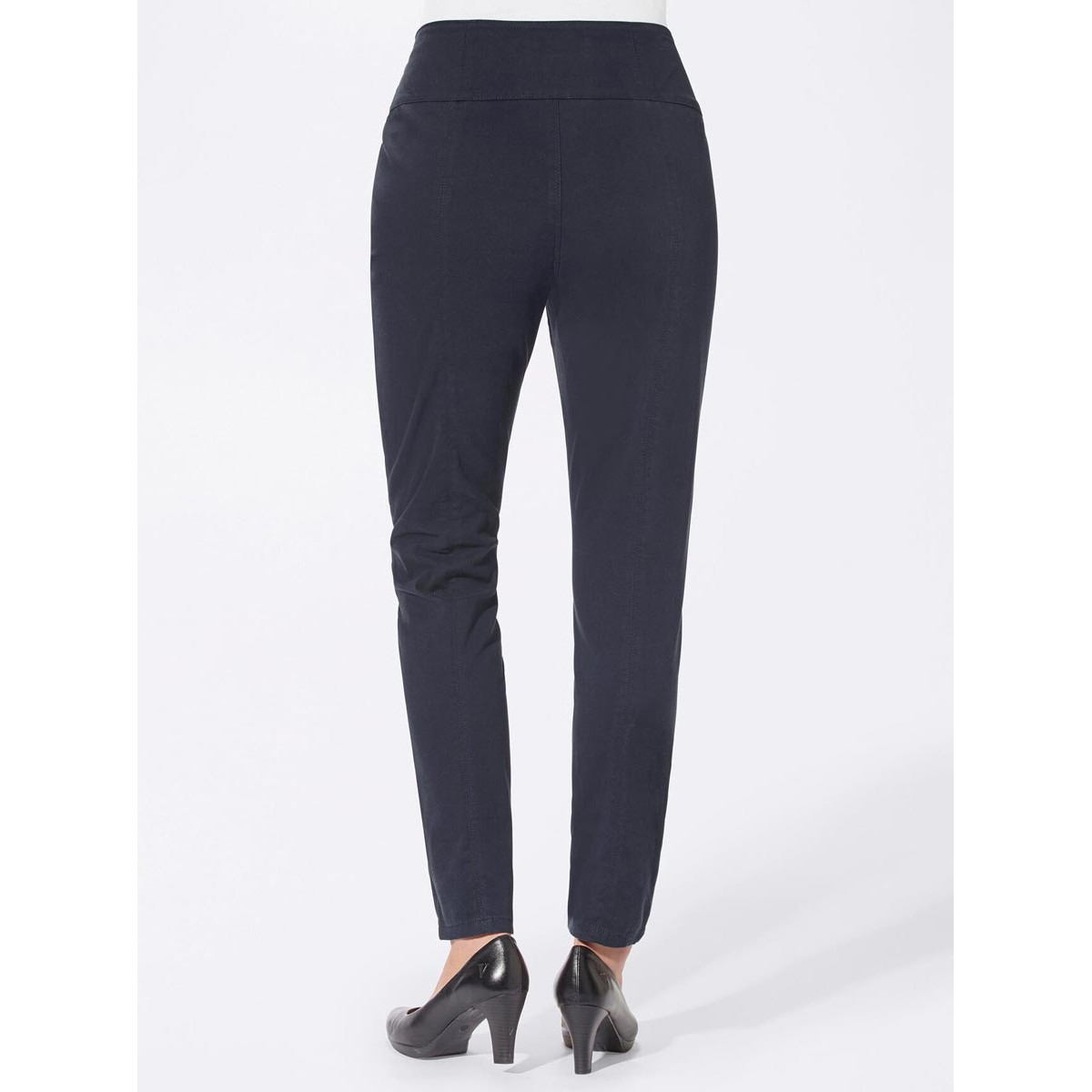 Stretch-Twill-Hose m. Zierschnürung marine