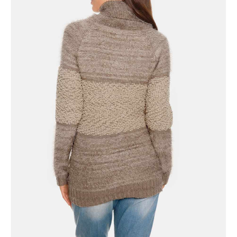 Kuschel-Rollkragenpullover beige-taupe