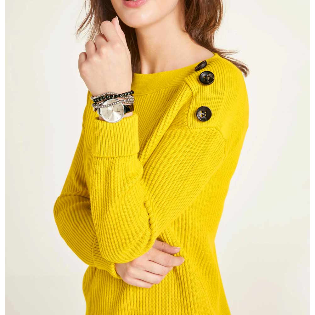 Designer-Grobstrickpullover gelb
