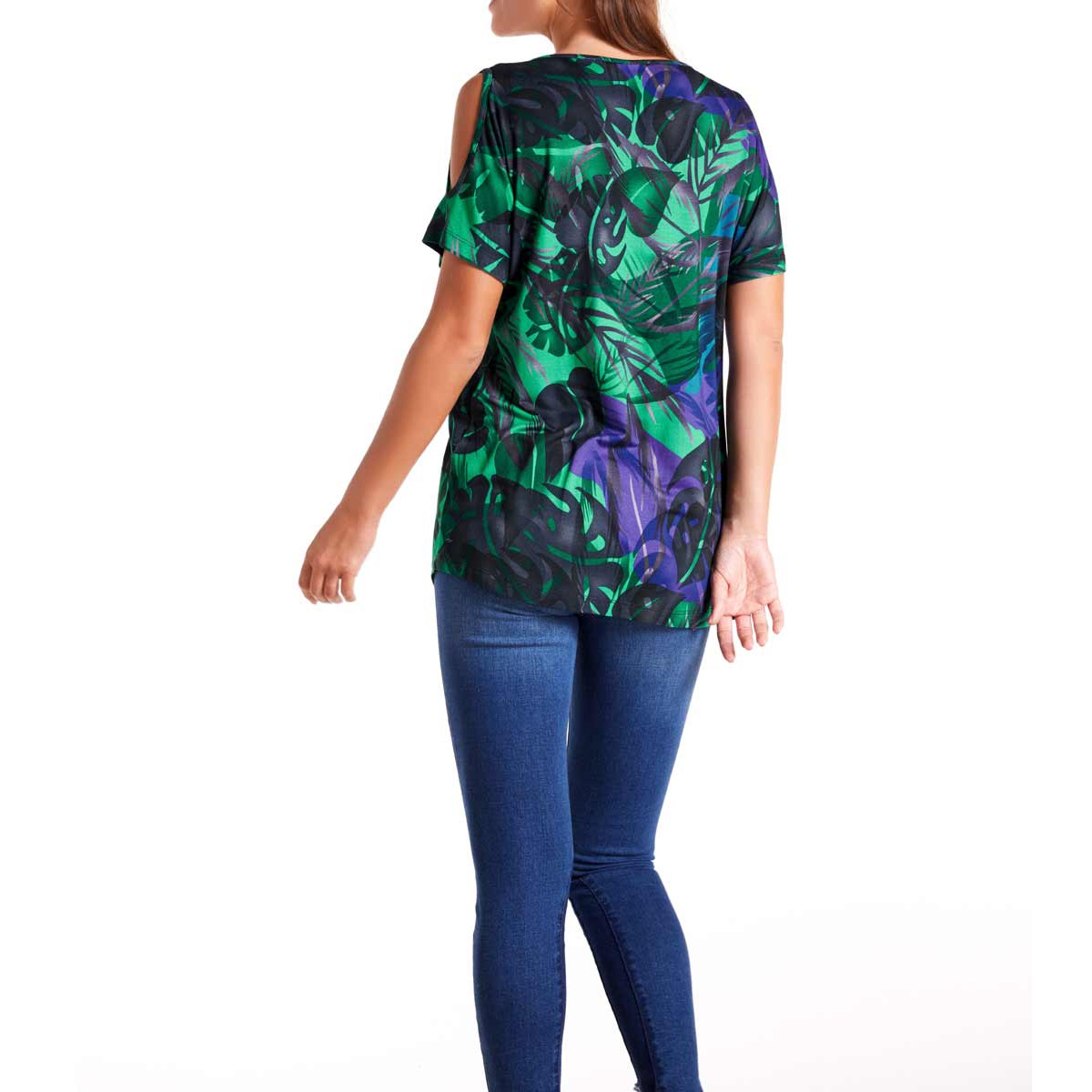 Designer-Druckshirt m.Schmuckelement bunt