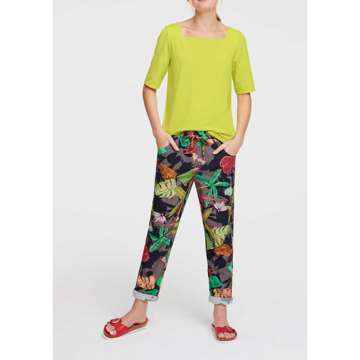 Designer-Carré-Shirt limette