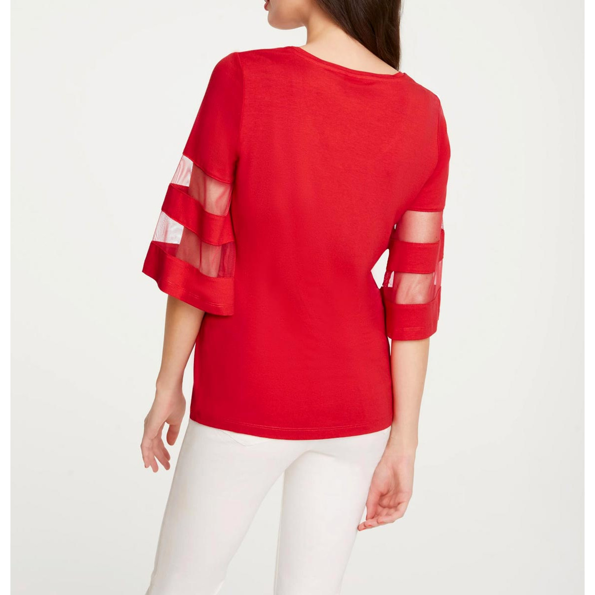 Designer-Shirt m. Mesheinsatz rot