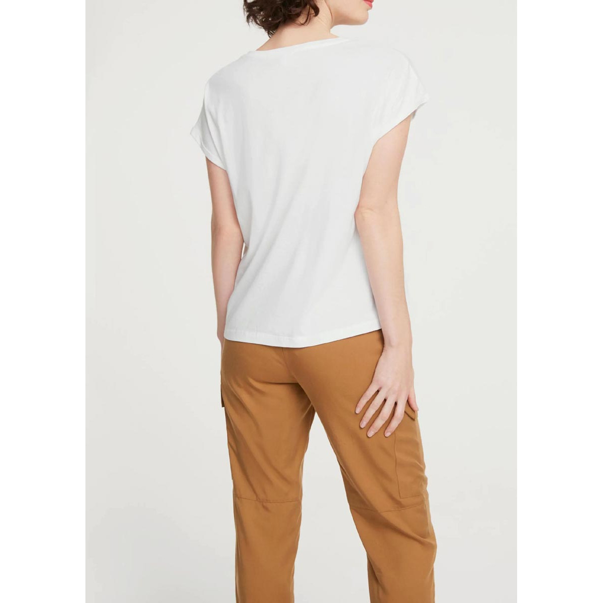 Designer-Shirt m.Paillettenstickerei offwhite