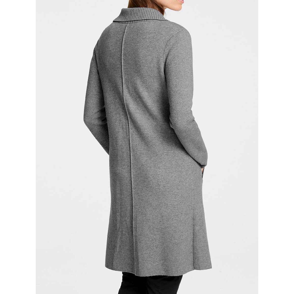 Designer-Longstrickjacke grau-melange