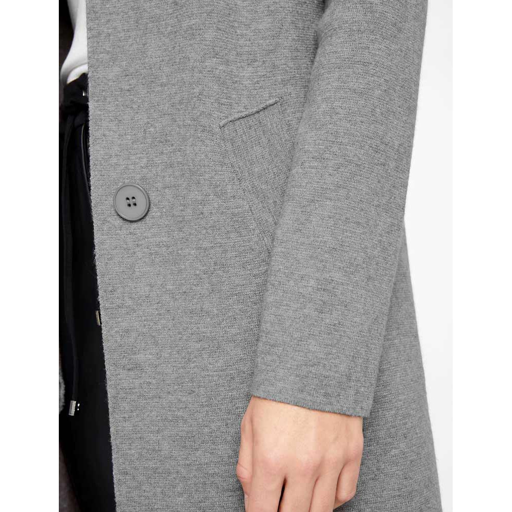 Designer-Longstrickjacke grau-melange