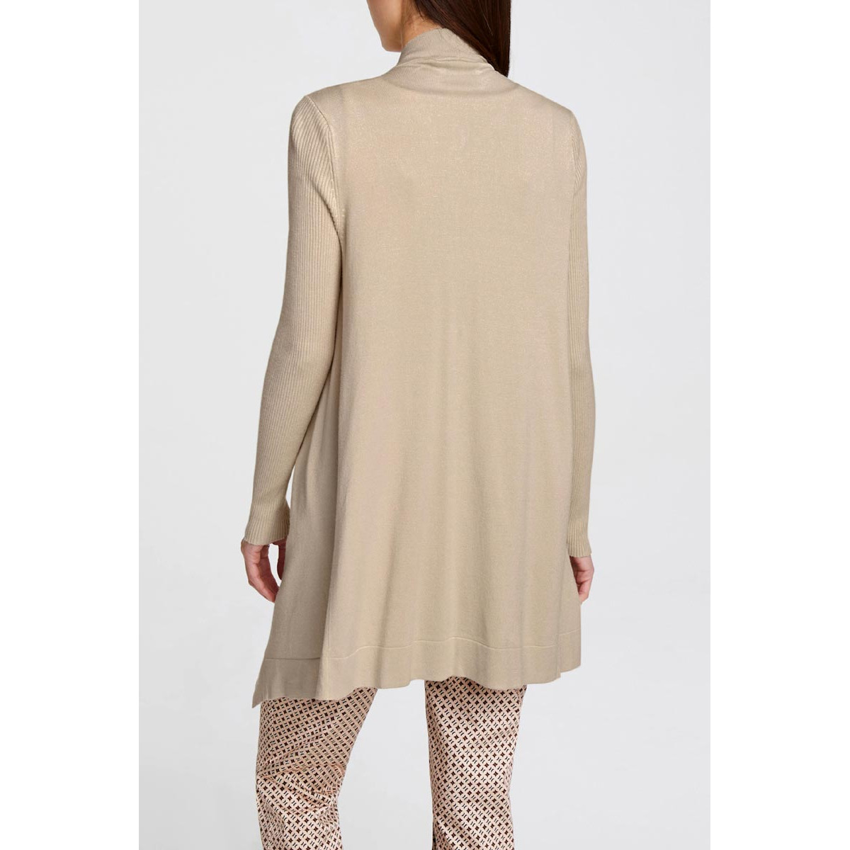 Designer-Feinstrickjacke m. Ösen beige