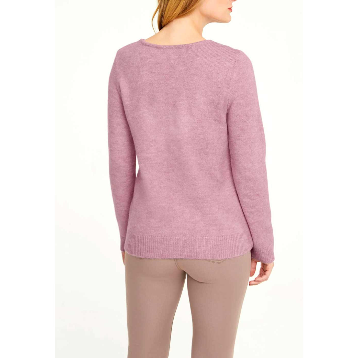 Designer-Pullover m. Spitze rosenholz