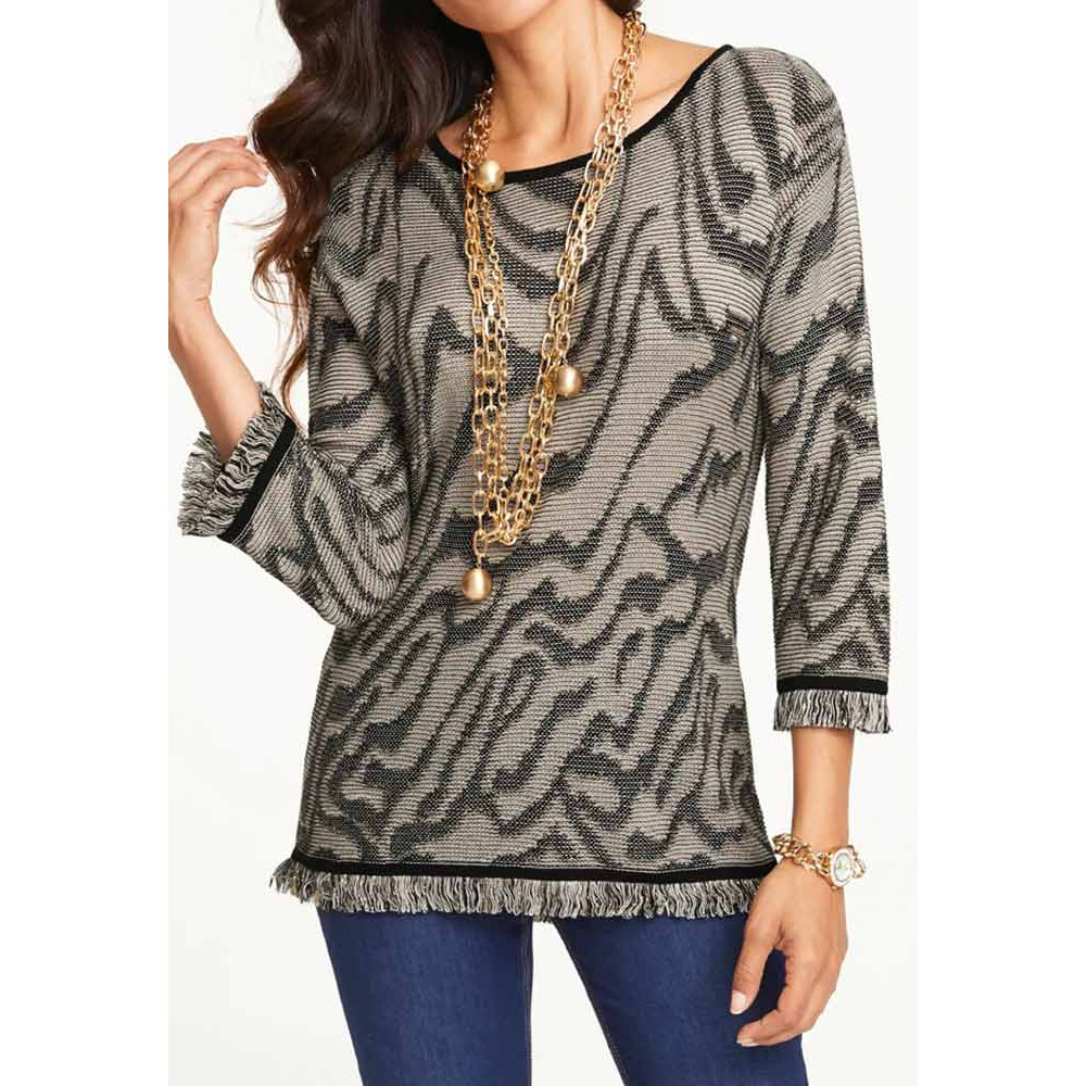 Designe-Jacquardpullover sand