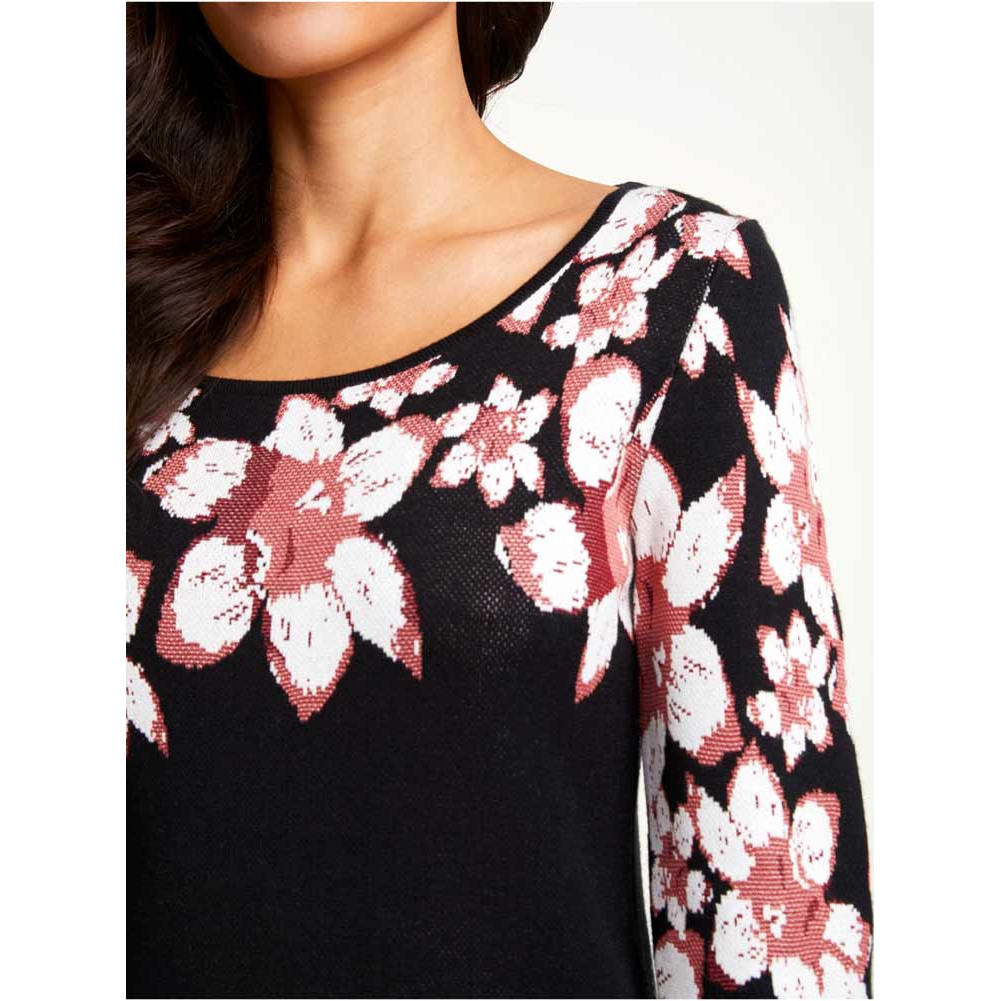 Designer-Intarsienstrickpullover schwarz-bunt