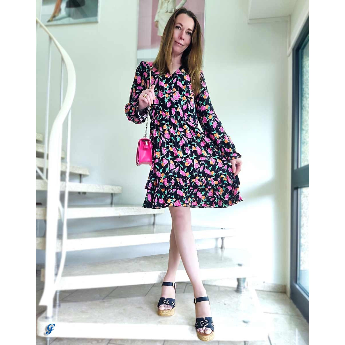 Marken-Druckkleid bunt