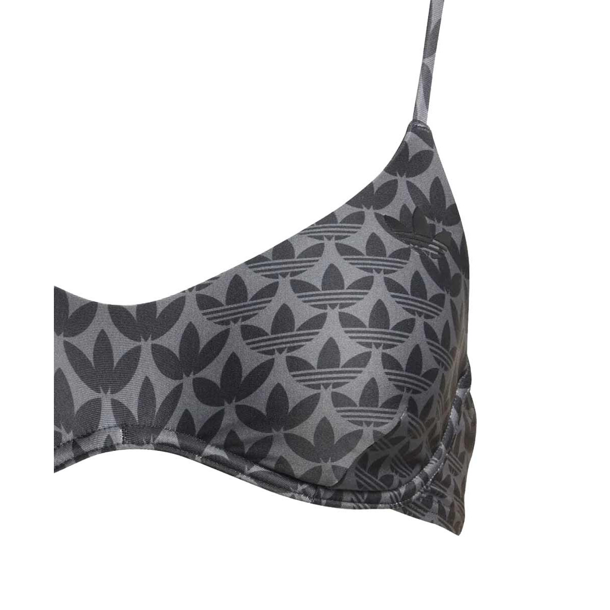 Marken-Monogramm-Bustierbikini schwarz-grau