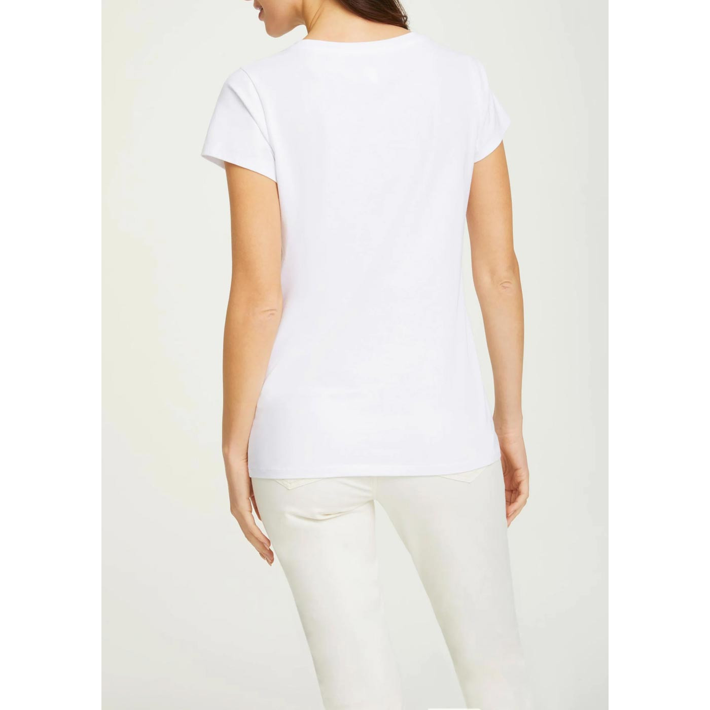 Designer-Glanz-Print-Shirt weiß