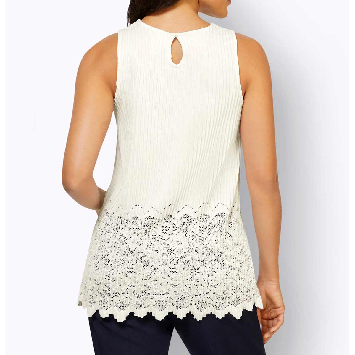 Shirt m. Jacquard-Spitze ecru