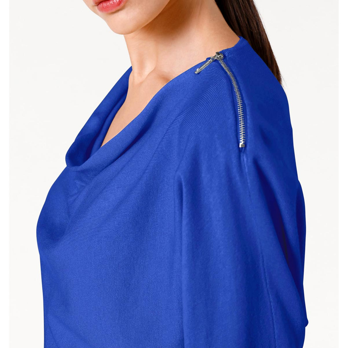 Designer-Reißverschlußpullover royalblau