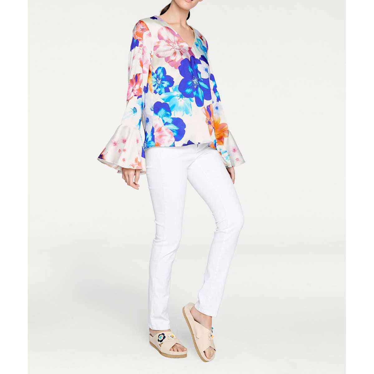 Designer-Druckbluse bunt